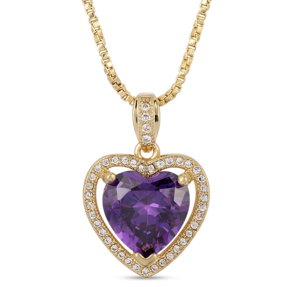New Vanessa Mooney THE MINI HEART NECKLACE PURPLE